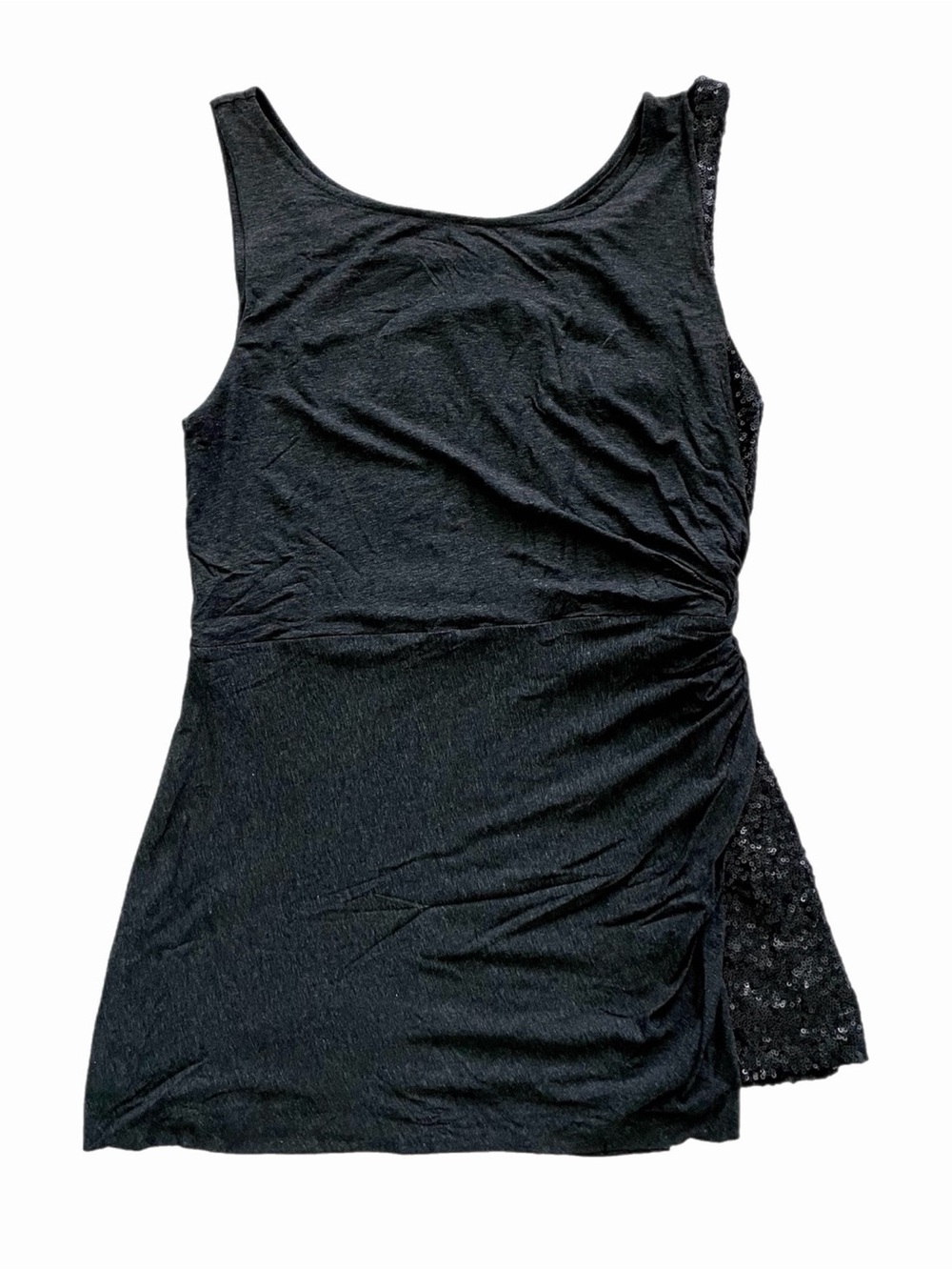 NWT Bailey44 charcoal gray sequin side tank size large